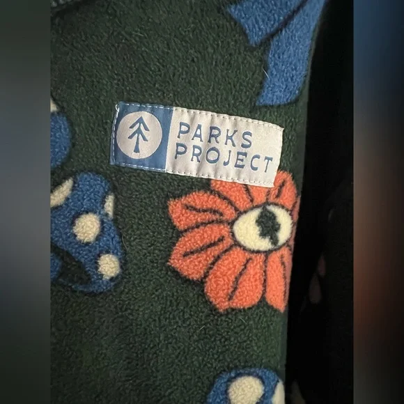 Parks Project Flower and Mushrooms Fleece Unisex Size XL - Picture 2 of 5